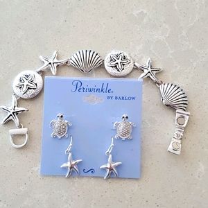 Sterling Silver Seaside Earrings and Bracelet